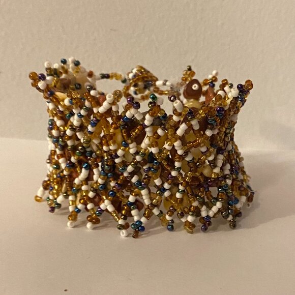 VINTAGE Bead cuff bracelet - Picture 1 of 4